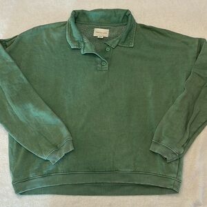 American Eagle cropped sweatshirt polo